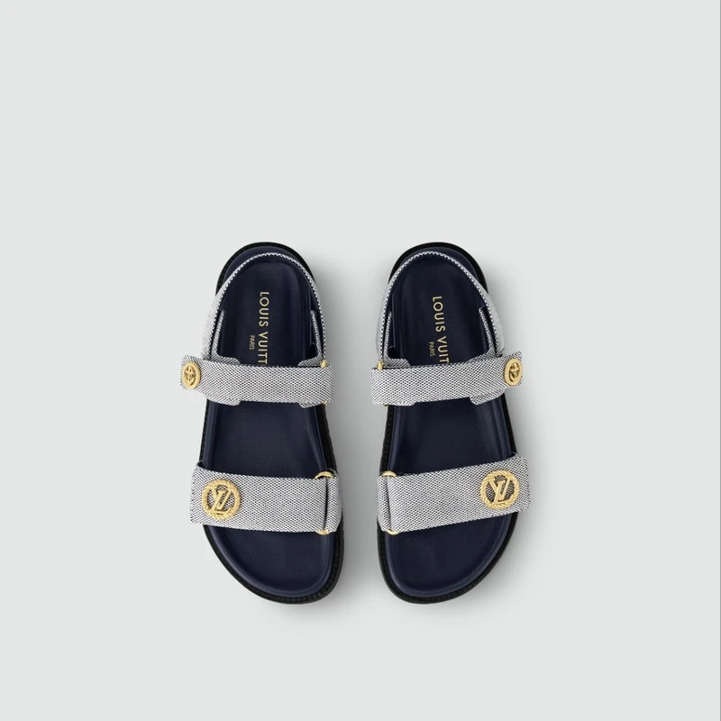 商品Louis Vuitton|【预售3-7天】LV/路易威登 女士海军蓝纺织平跟凉鞋,价格¥9218,第5张图片详细描述