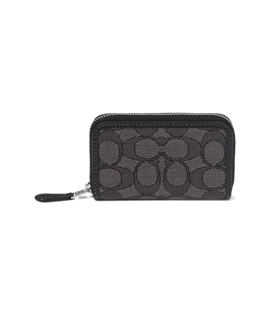 商品Coach|Box Program Signature Jacquard Small Zip Around Card Case,价格¥554,第1张图片