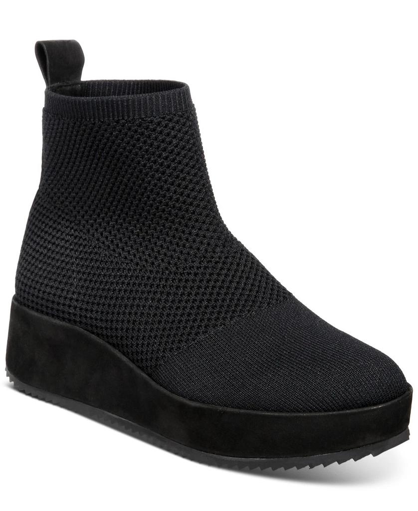 Bottines à talon compensé en maille noire Mars Boots pour femmes ZAP1309 image 2