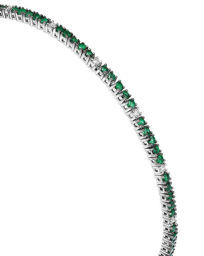 商品Bloomingdale's Fine Collection|Emerald & Diamond Tennis Bracelet in 14K White Gold,价格¥47179,第3张图片详细描述