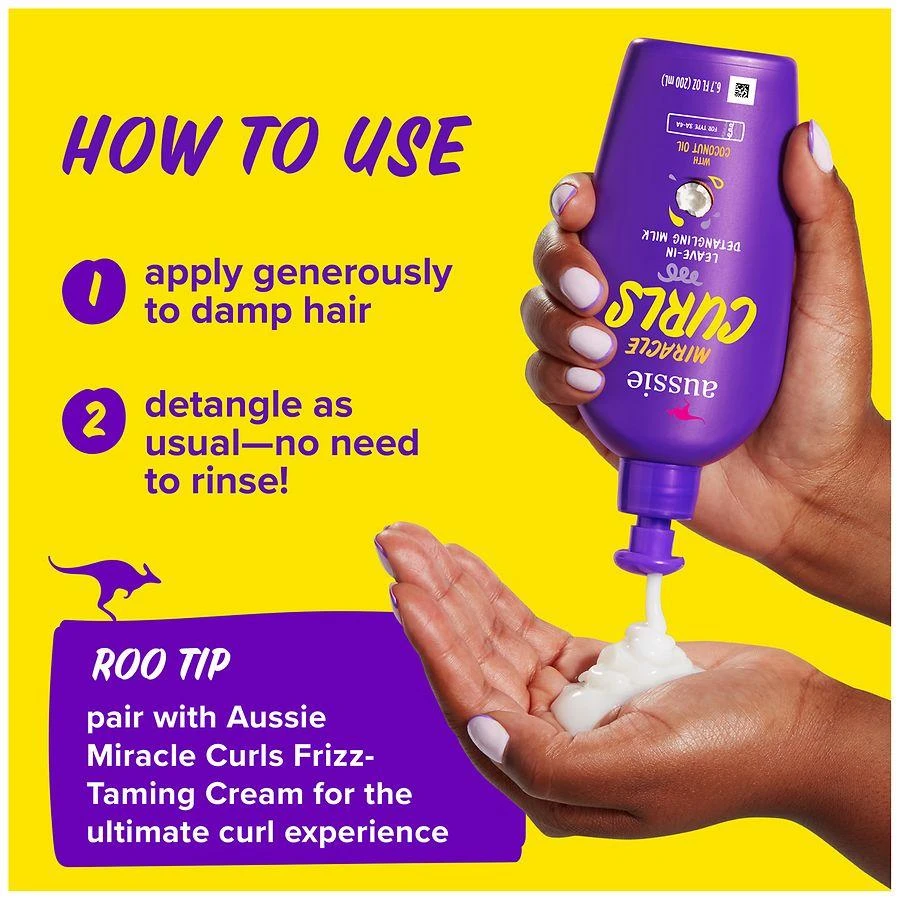 商品Aussie|Leave-In Detangling Milk Apple, peach, and vanilla,价格¥45,第5张图片详细描述