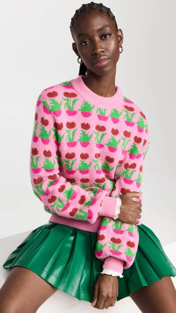商品Kitri|KITRI Joelle Pink Flower Pot Sweater,价格¥1005,第2张图片详细描述