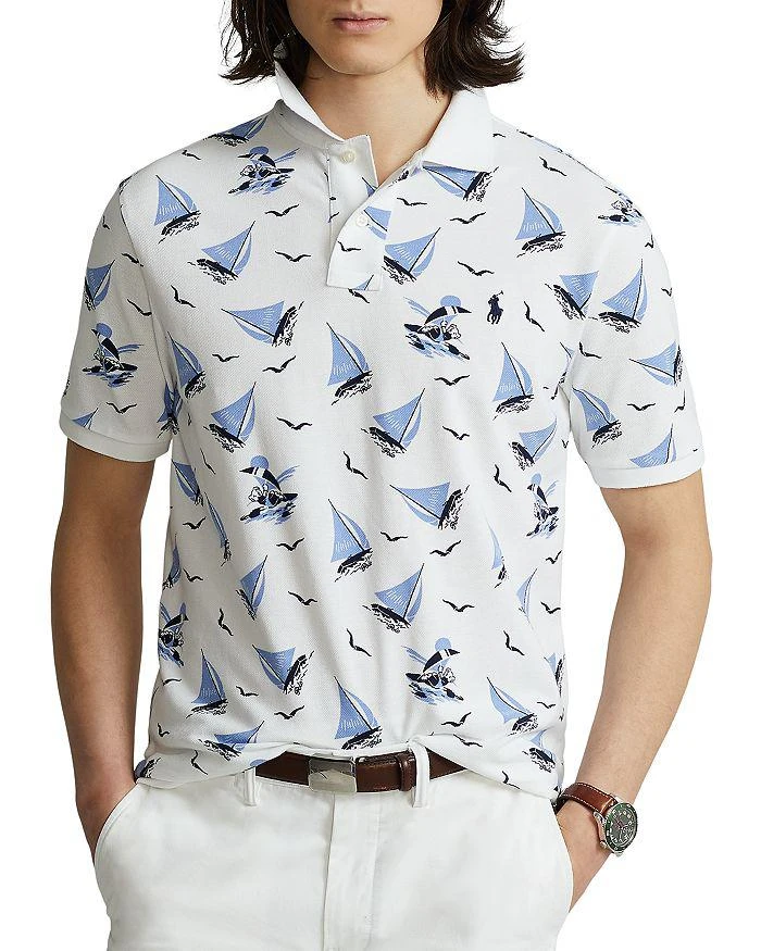 商品Ralph Lauren|Cotton Mesh Nautical Polo Bear Print Custom Slim Fit Polo Shirt,价格¥556,第1张图片