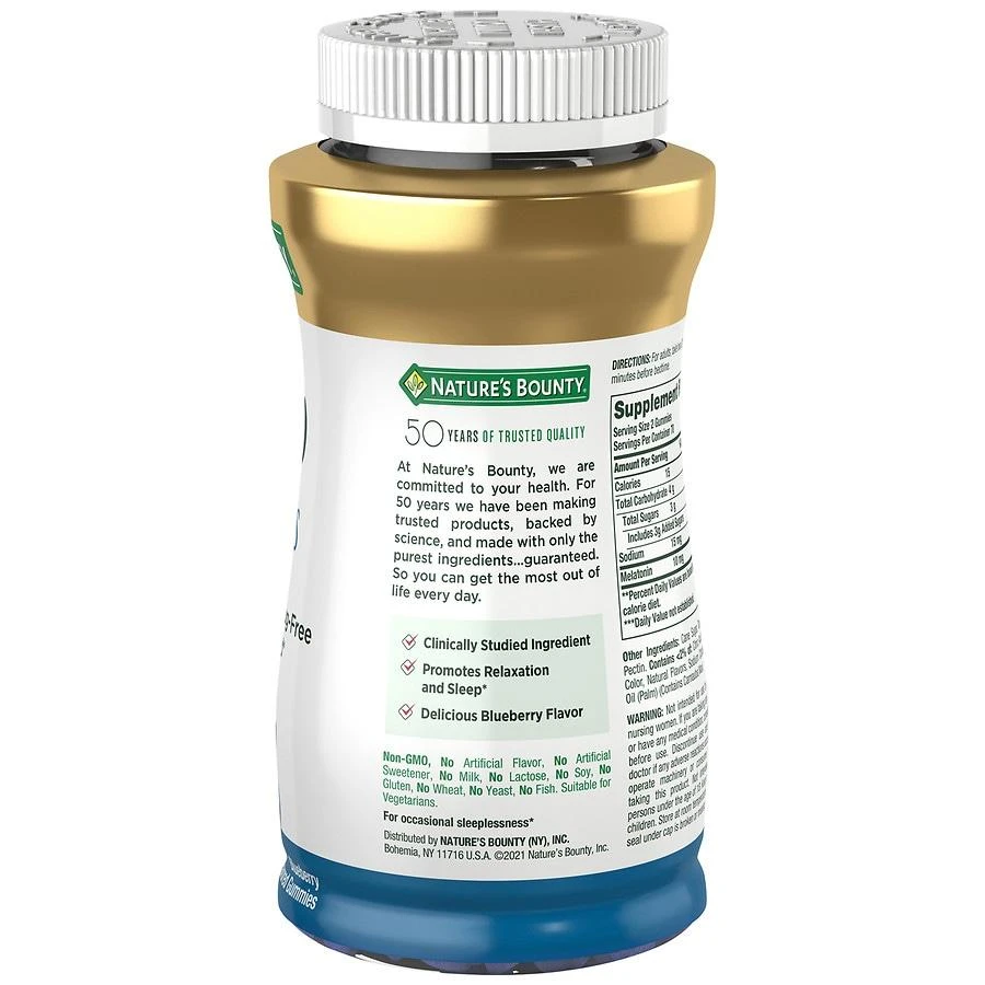商品Nature's Bounty|10 mg Melatonin Gummies Blueberry,价格¥171,第2张图片详细描述