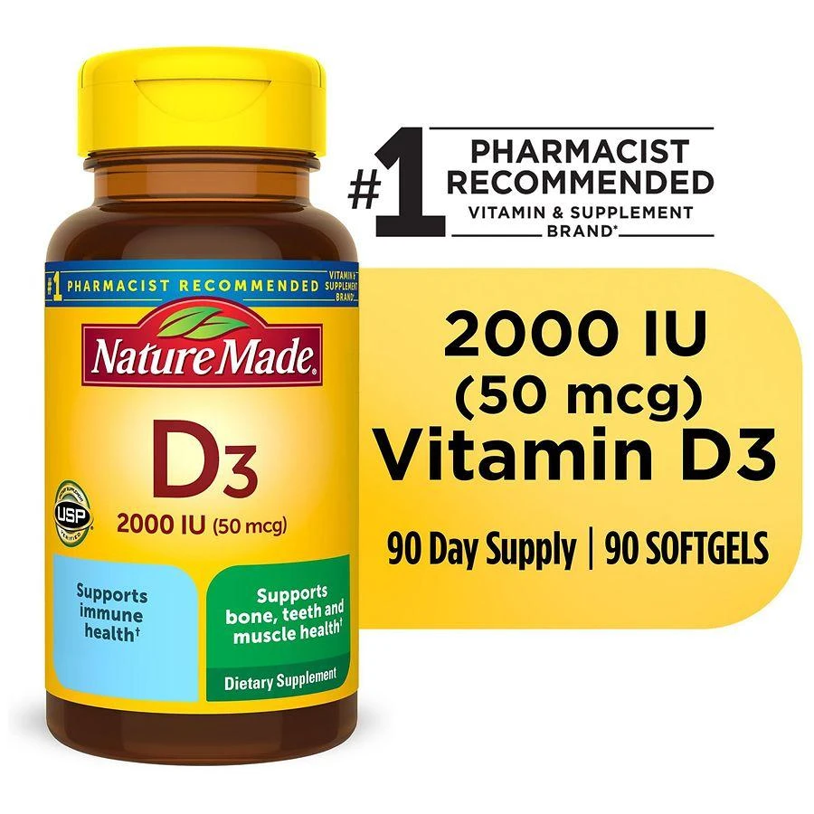 Nature Made Vitamin D3 2000 IU (50 mcg) Softgels 8