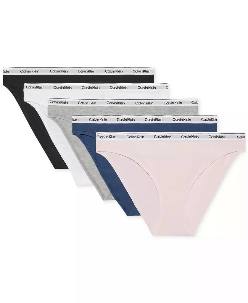 商品Calvin Klein|Women's 5-Pack. Modern Logo Low-Rise Bikini Underwear QD5208,价格¥403,第2张图片详细描述