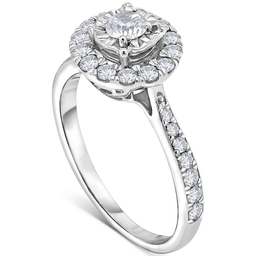 商品Macy's|Diamond Halo Engagement Ring (5/8 ct. t.w.) in 14k White Gold,价格¥16444,第4张图片详细描述