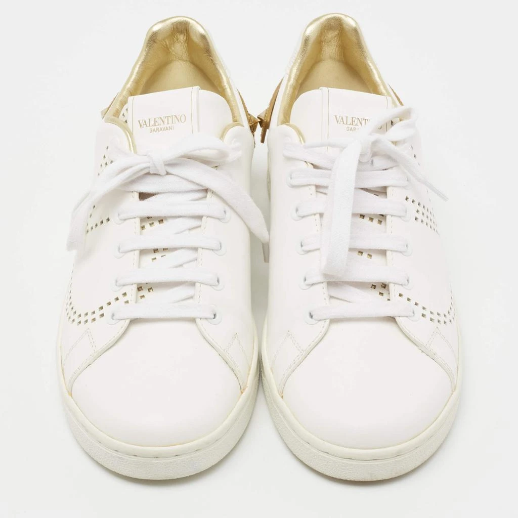 商品[二手商品] Valentino|Valentino White Leather Backnet  Lace Up Sneakers Size 37,价格¥3650,第3张图片详细描述
