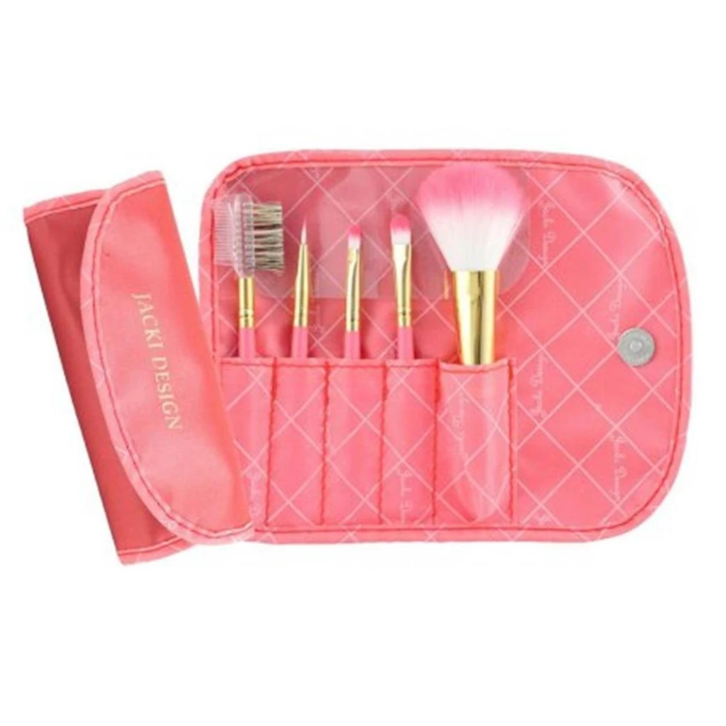 商品Jacki Design|Jacki Design FYD33103CO 5 Pieces Make Up Brush Set And Bag, Vintage Allure - Coral,价格¥151,第1张图片