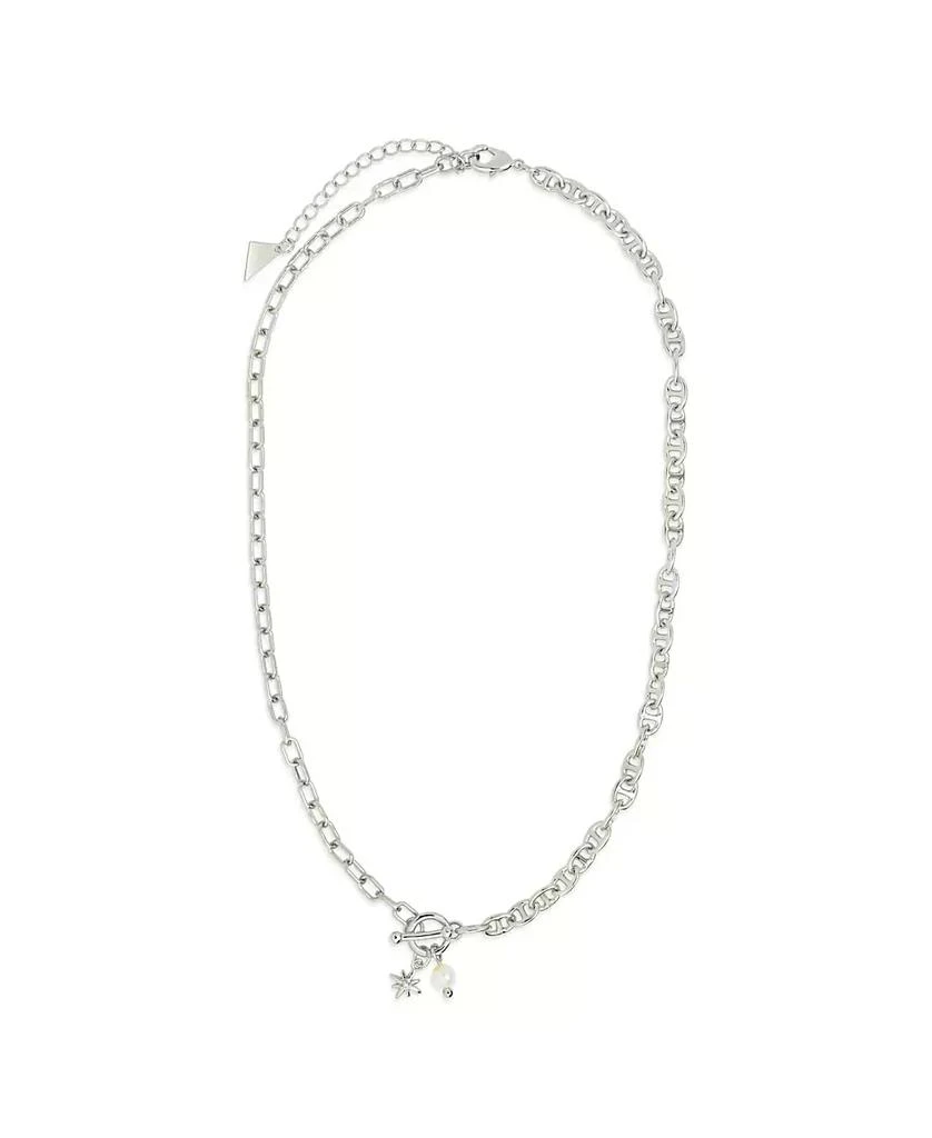 商品Sterling Forever|Cubic Zirconia Genuine Shell Pearl Ava Toggle Necklace,价格¥533,第2张图片详细描述