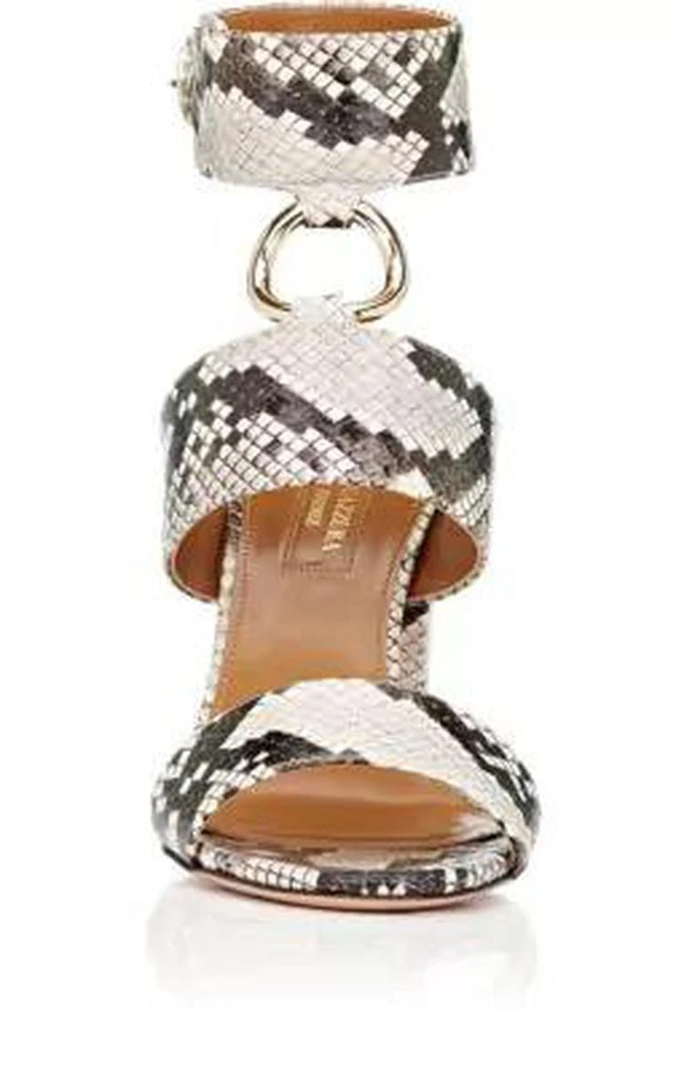 商品Aquazzura|Safari Snakeskin Ankle-Strap Sandals,价格¥2968,第4张图片详细描述