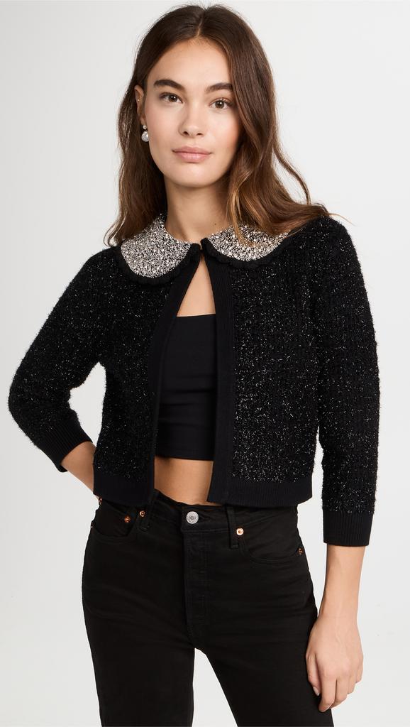 alice + olivia Akira Textured Cardi with Embellished Crystals商品第2张图片规格展示