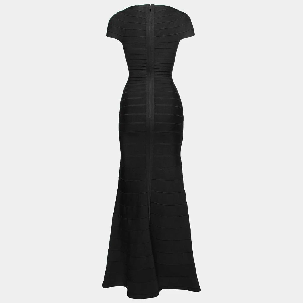商品[二手商品] Herve Leger|Herve Leger Black Knit Fringed Bodice Lora Bandage Mermaid Gown XS,价格¥2974,第2张图片详细描述