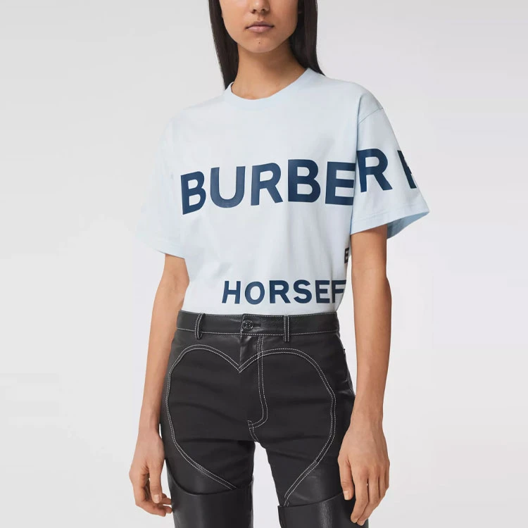 商品[国内直发] Burberry|博柏利  Logo印花宽松圆领短袖 T恤 女款 白色,价格¥2649,第4张图片详细描述