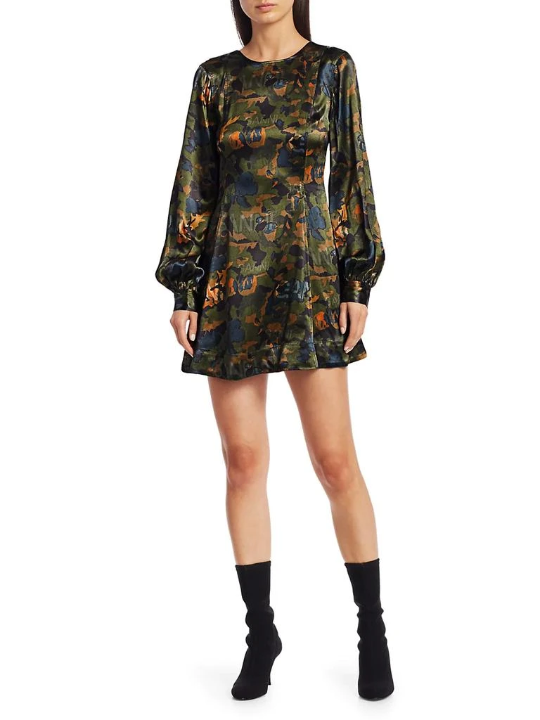 商品Ganni|Floral Heavy Satin Mini Dress,价格¥1050,第2张图片详细描述