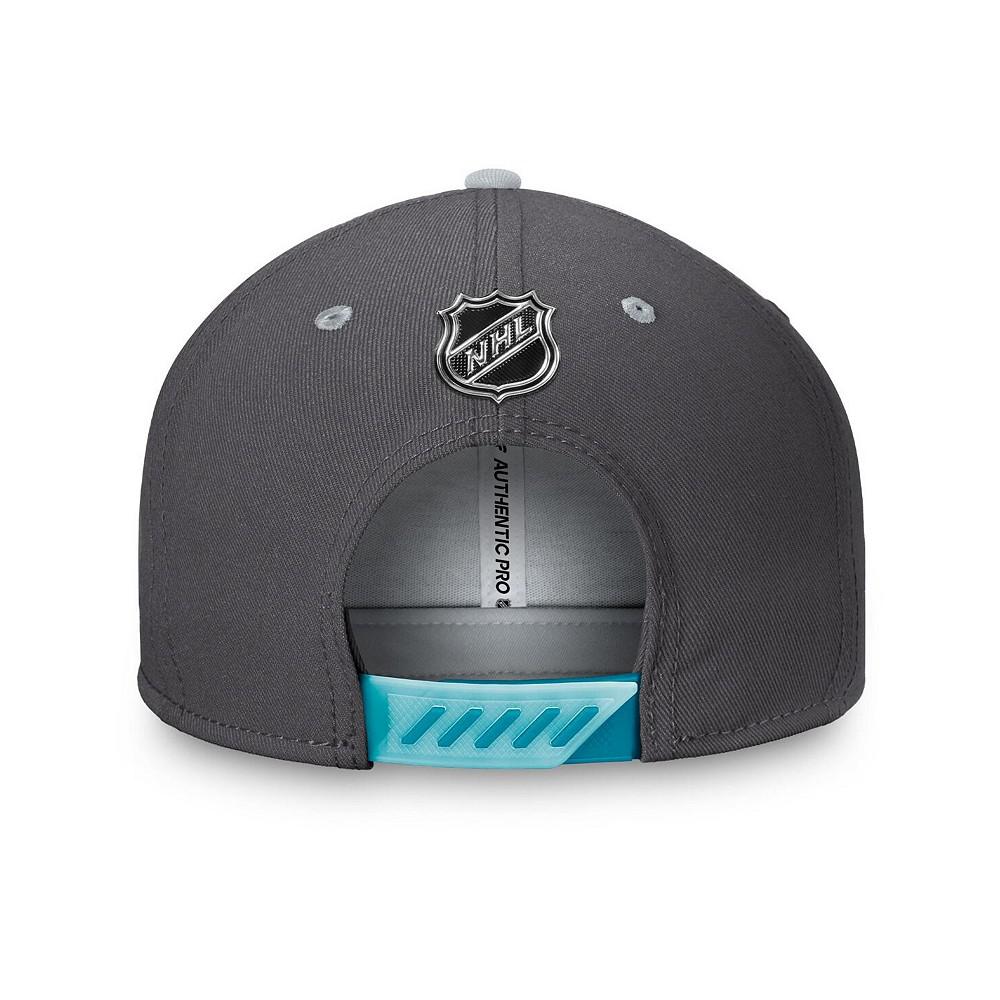 Men's Branded Charcoal San Jose Sharks Authentic Pro Home Ice Snapback Hat商品第2张图片规格展示