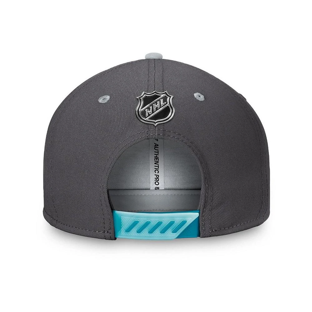 商品Fanatics|Men's Branded Charcoal San Jose Sharks Authentic Pro Home Ice Snapback Hat,价格¥258,第2张图片详细描述