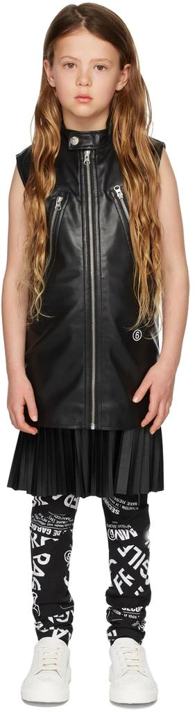 商品MAISON MARGIELA|Kids Black Faux-Leather Biker Dress,价格¥1030,第2张图片详细描述