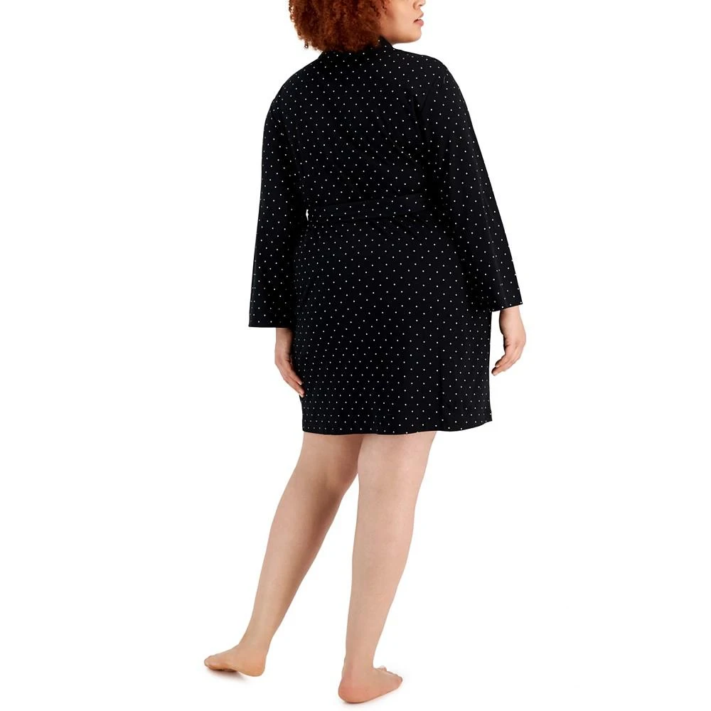 商品Charter Club|Plus Size Dot-Print Short Cotton Wrap Robe, Created for Macy's,价格¥39,第2张图片详细描述