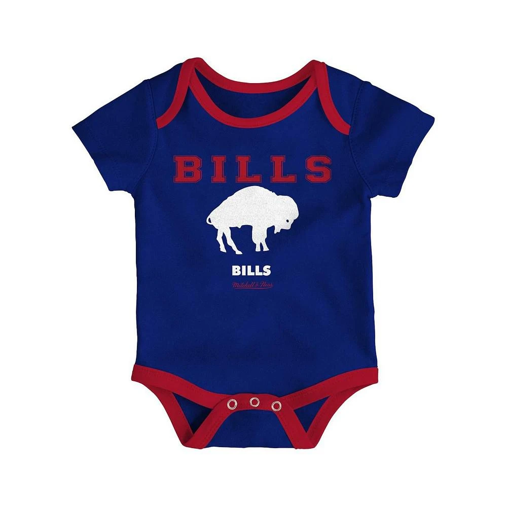 商品Mitchell & Ness|Newborn and Infant Boys and Girls Royal, Red Buffalo Bills Throwback Bodysuit Bib and Booties Three-Piece Set,价格¥338,第4张图片详细描述