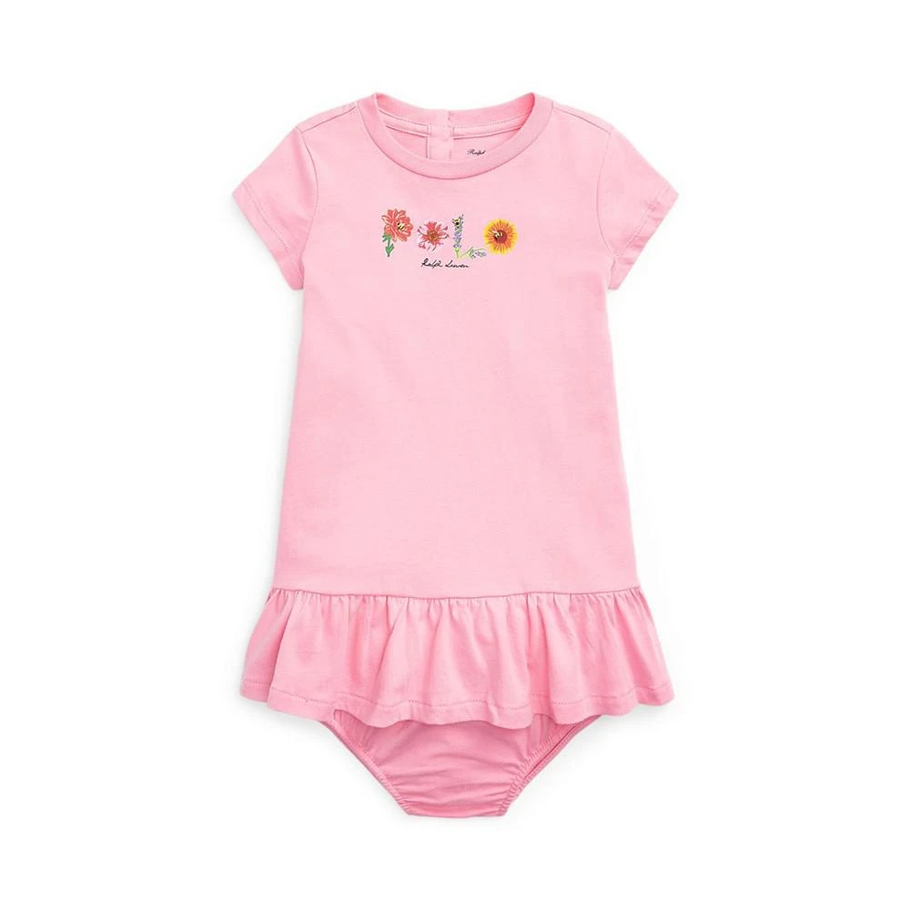 商品Ralph Lauren|Baby Girls Logo Jersey T-shirt Dress with Bloomer,价格¥107,第1张图片