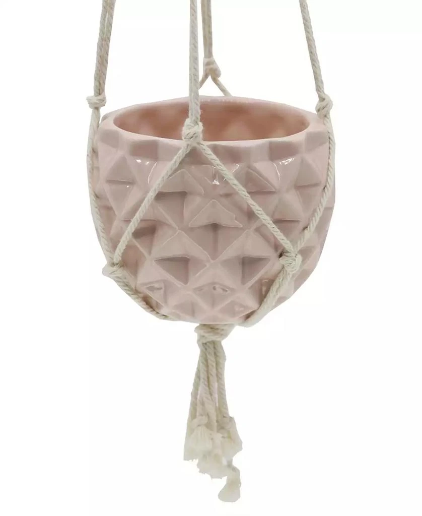 商品Flora Bunda|Ceramic Macrame Hanging Planter, 5" x 5",价格¥289,第2张图片详细描述