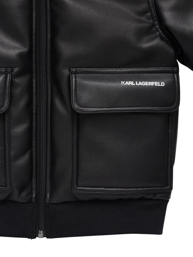 商品Karl Lagerfeld Paris|Printed Faux Leather Jacket W/logo,价格¥1810,第3张图片详细描述