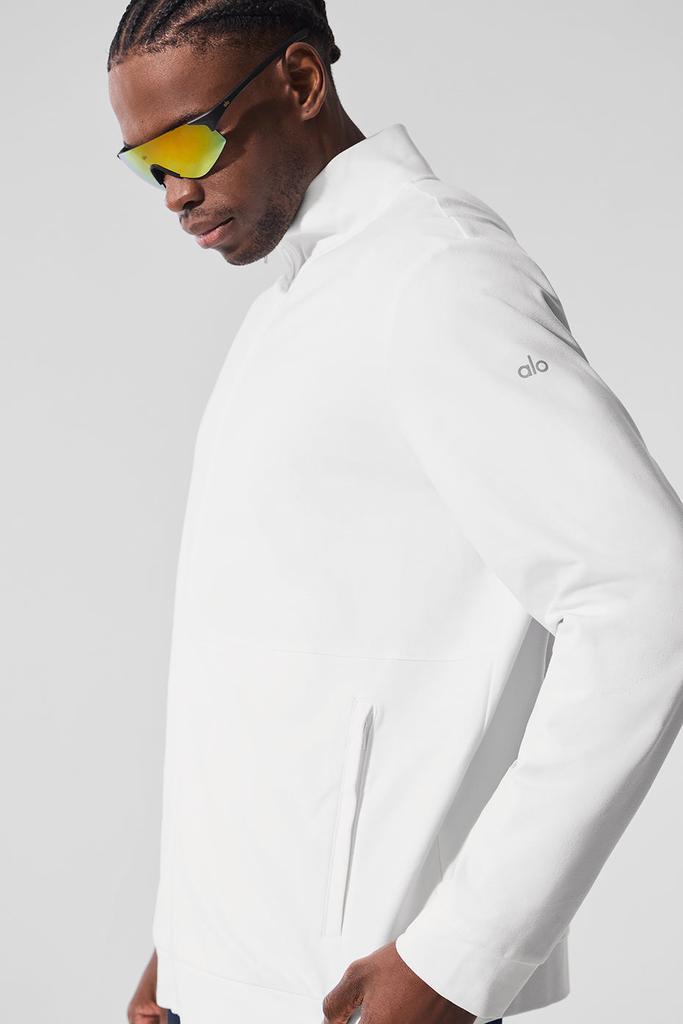 Alo Conquer Max Mock Neck Full Zip - White - Hoodies