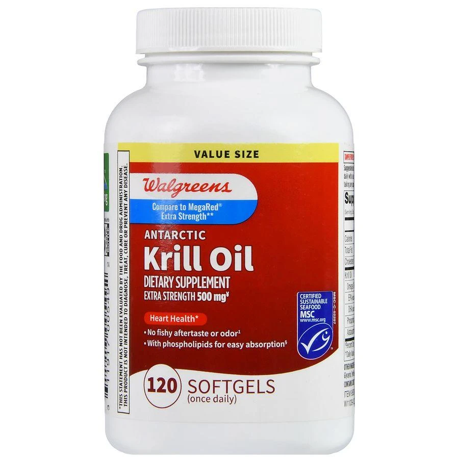 商品Walgreens|Extra Strength Antarctic Krill Oil 500 mg Softgels (120 days),价格¥417,第2张图片详细描述