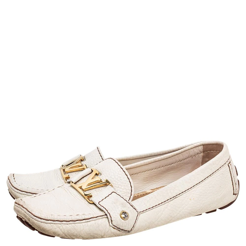 商品[二手商品] Louis Vuitton|Louis Vuitton Cream Leather Monte Carlo Loafers Size 37.5,价格¥2882,第4张图片详细描述