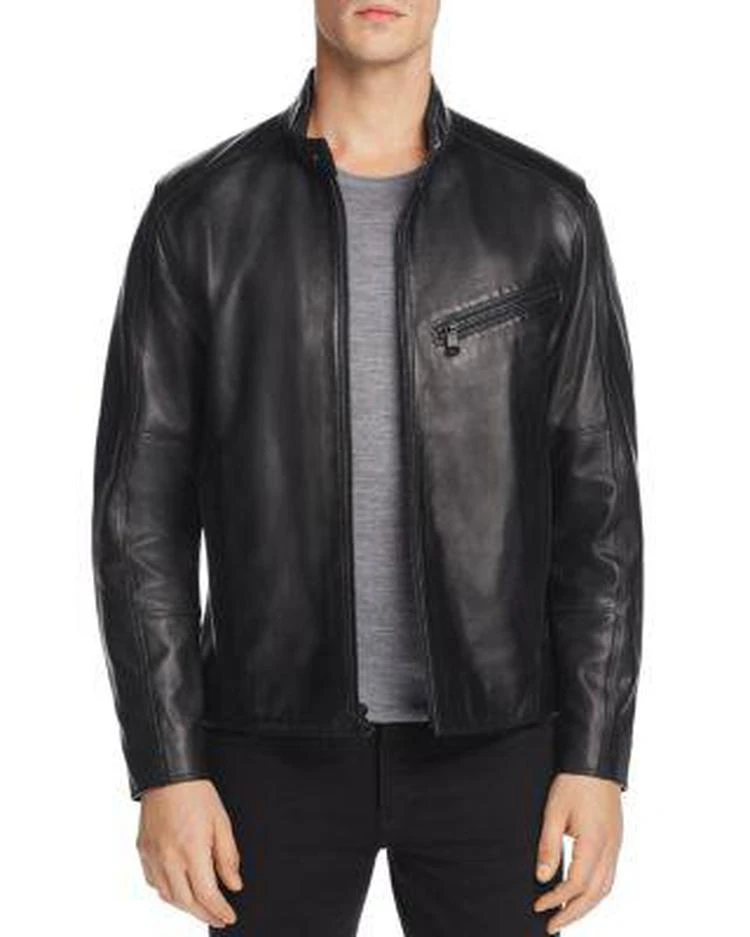 商品Andrew Marc|Gibson Leather Moto Jacket ,价格¥2208,第1张图片