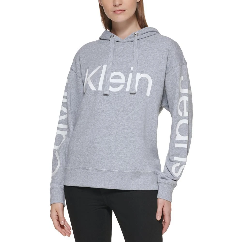 商品Calvin Klein|Logo-Print Hooded Sweatshirt, Regular & Petite,价格¥447,第1张图片
