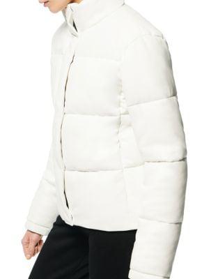 Faux Leather Puffer Jacket商品第4张图片规格展示