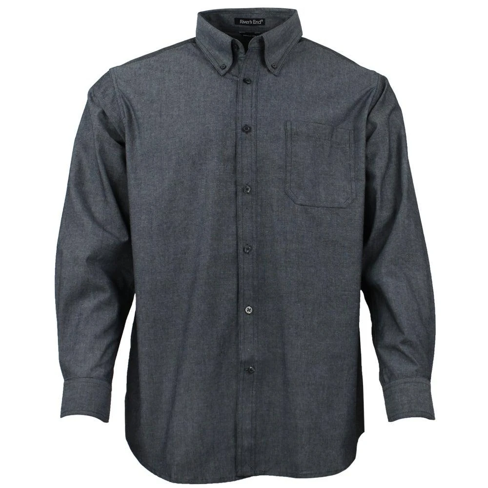 商品River's End|Yarn Dye Chambray Long Sleeve Button Up Shirt,价格¥83,第1张图片详细描述