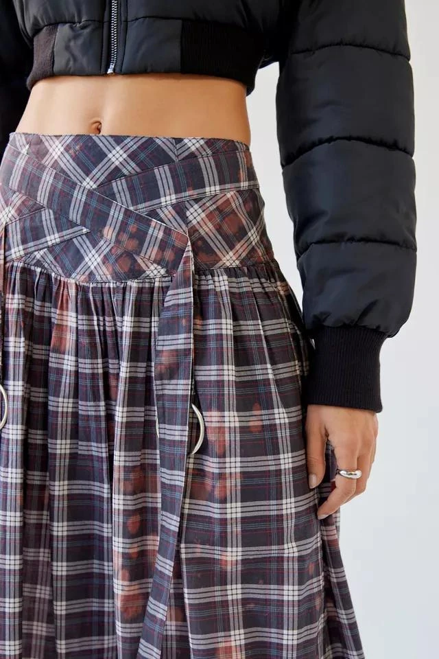 商品Urban Outfitters|UO Rachel Bleached Plaid Midi Skirt,价格¥824,第3张图片详细描述