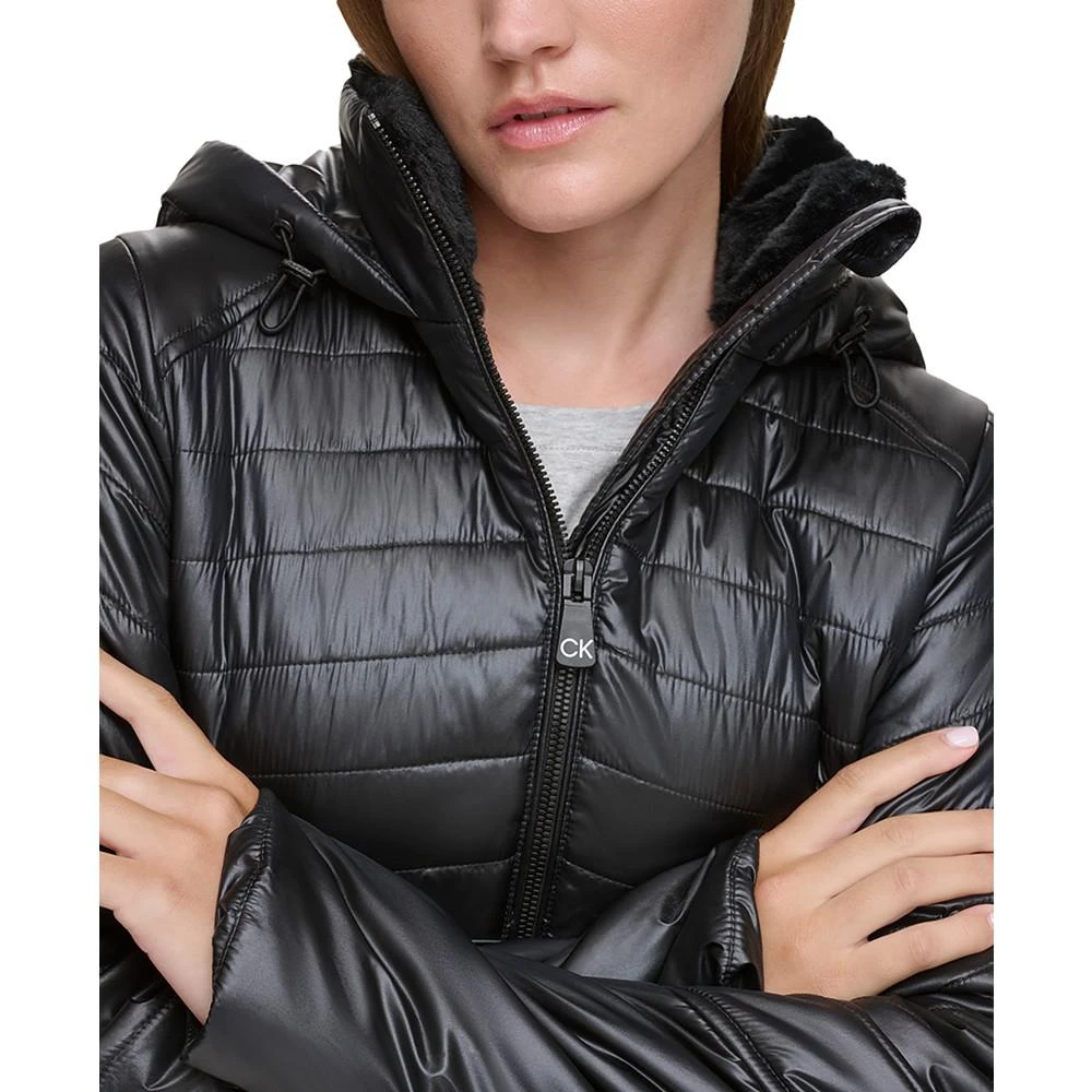 商品Calvin Klein|Women's Hooded Puffer Jacket,价格¥853,第3张图片详细描述