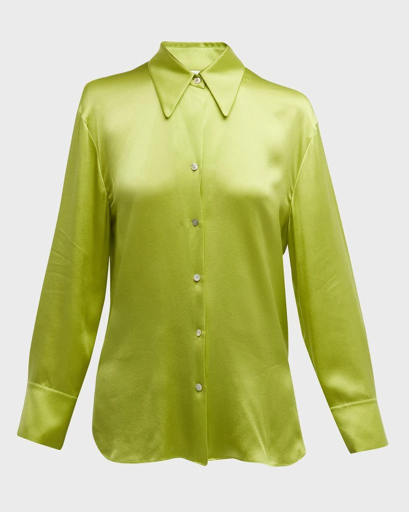 商品Vince|Ruched-Back Collared Silk Blouse,价格¥2795,第3张图片详细描述