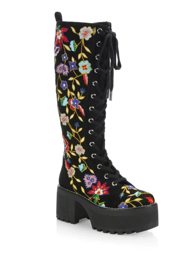 商品Alice + Olivia|Embroidered Leather Boots,价格¥1789,第1张图片