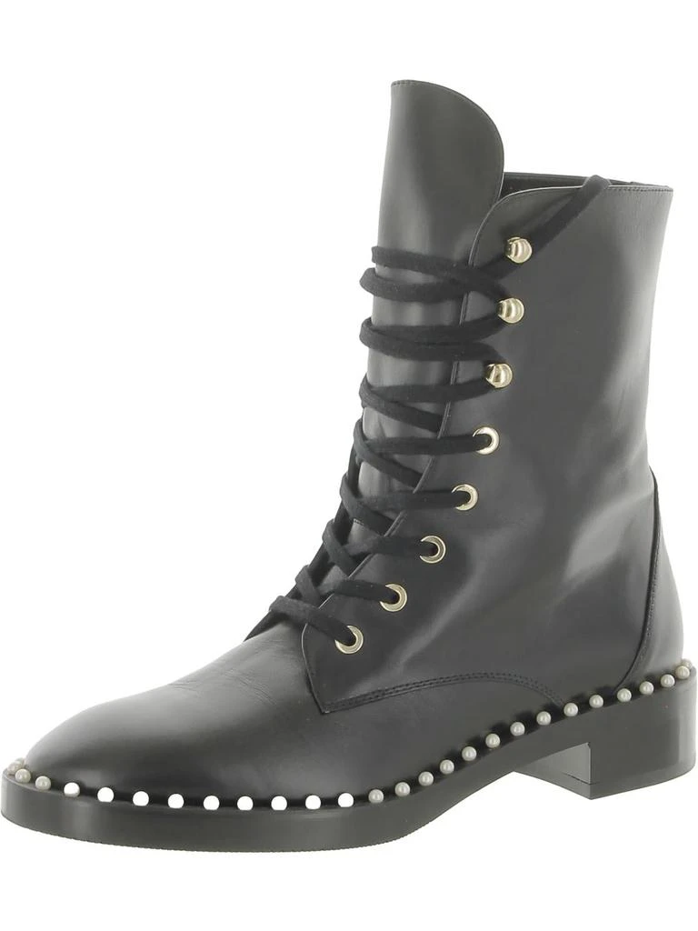 Stuart Weitzman]Womens Leather Embellished Combat & Lace-up Boots