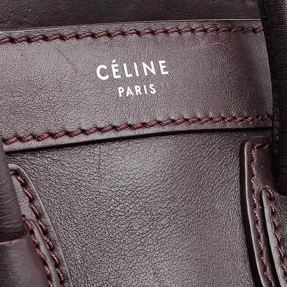 Celine Burgundy Leather Nano Luggage Tote 商品