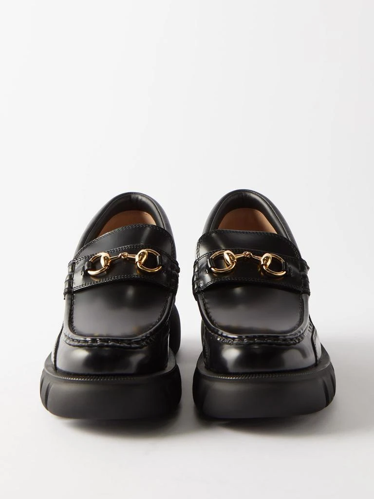 商品Gucci|Horsebit chunky leather loafers,价格¥7340,第5张图片详细描述