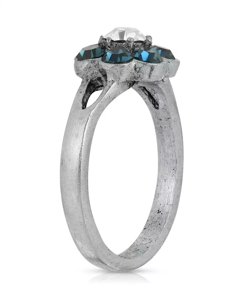 商品2028|Pewter Crystal Flower Ring,价格¥135,第2张图片详细描述