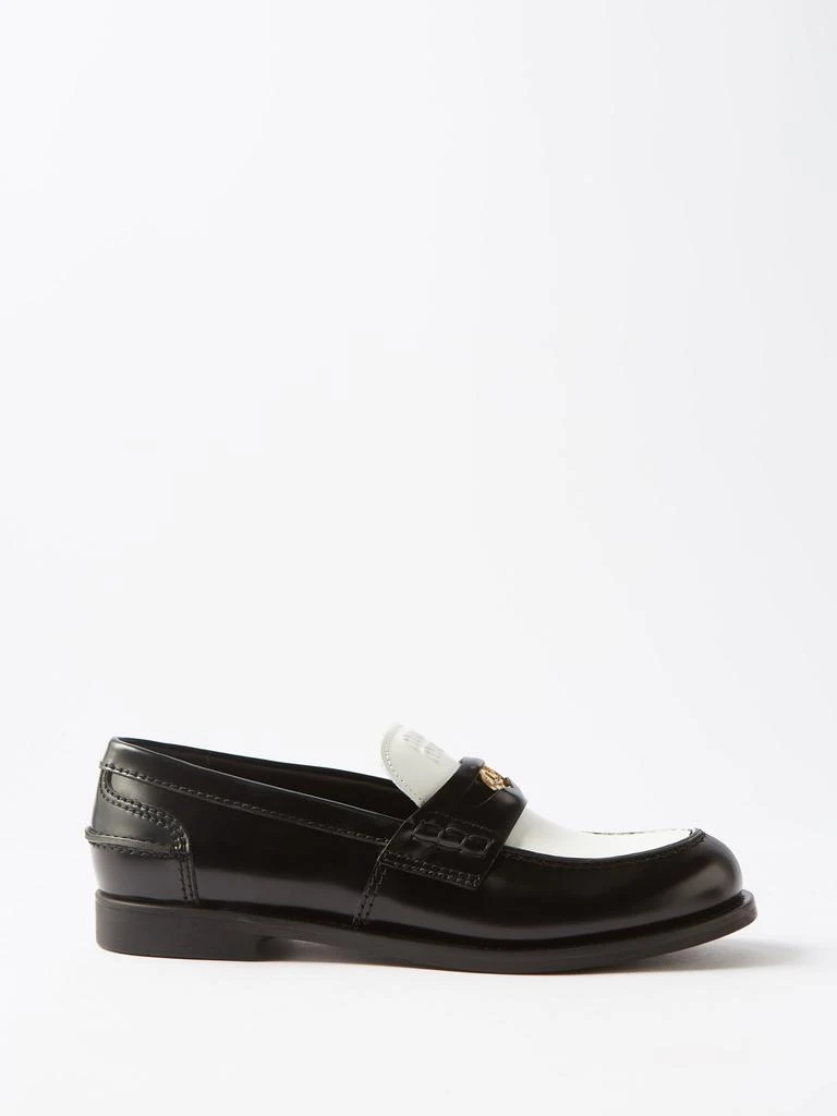 商品Miu Miu|Two-tone patent-leather penny loafers,价格¥7922,第1张图片