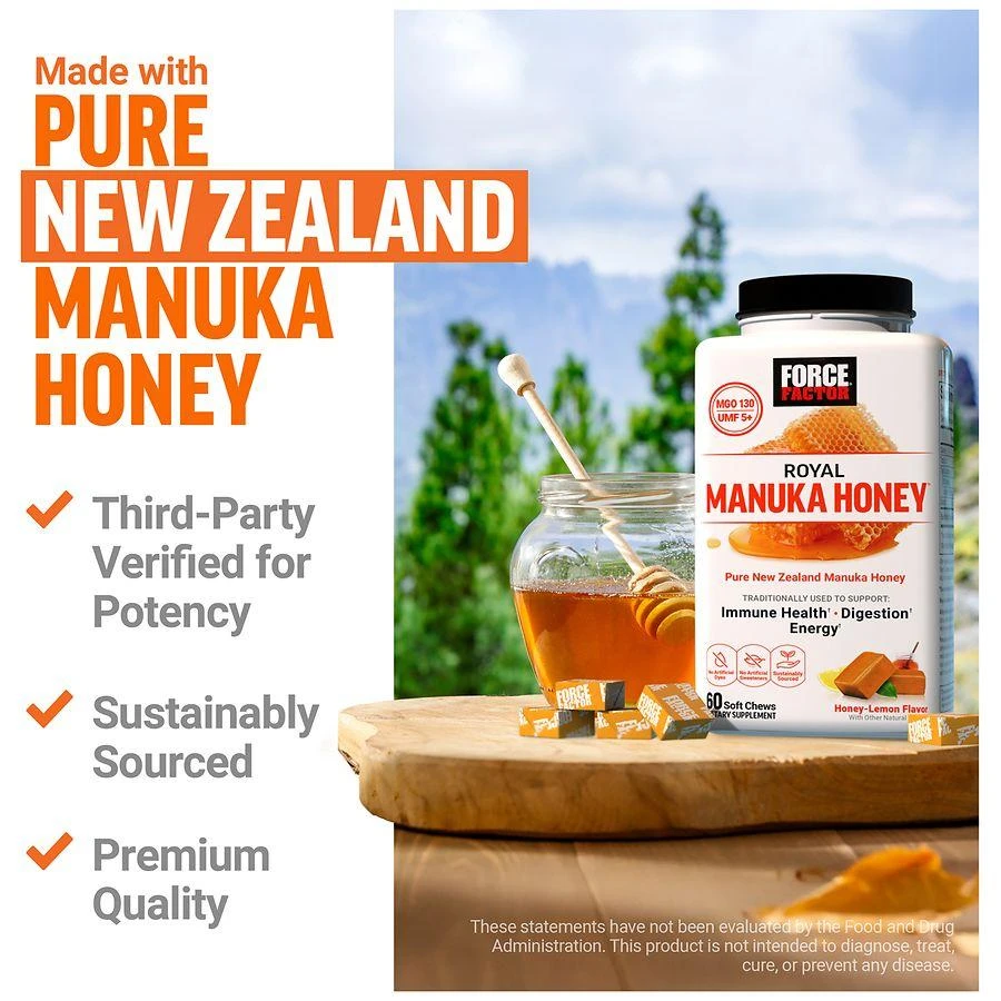 商品Force Factor|Royal Manuka Soft Chews Honey-Lemon,价格¥147,第5张图片详细描述