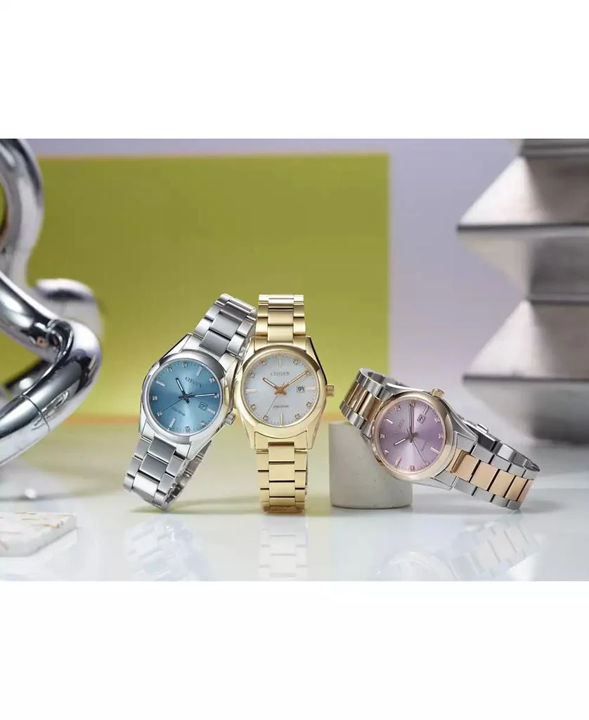 商品Citizen|Eco-Drive Women's Sport Luxury Diamond Accent Two Tone Stainless Steel Bracelet Watch 33mm,价格¥2844,第5张图片详细描述