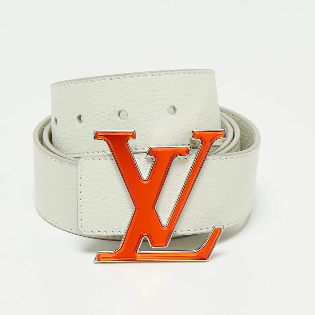 商品[二手商品] Louis Vuitton|Louis Vuitton White/Orange Leather LV Prism Belt 95CM,价格¥4370,第1张图片