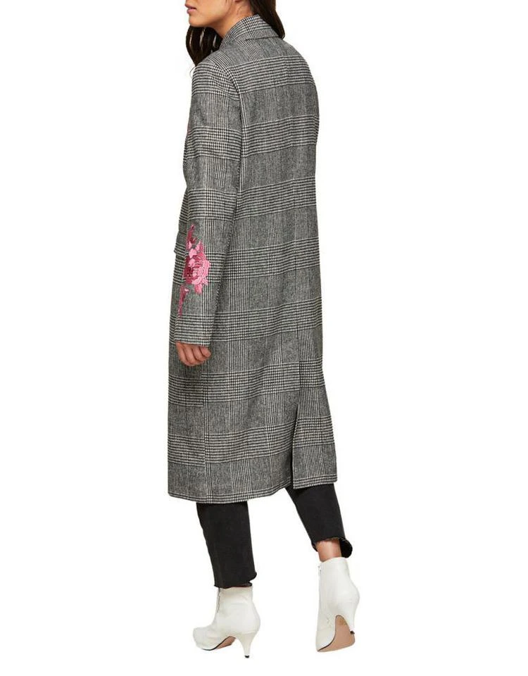商品Miss Selfridge|Embroidered Floral Glen Plaid Topcoat,价格¥279,第3张图片详细描述