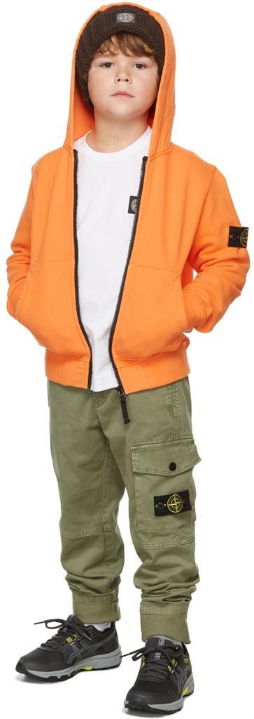 商品Stone Island Junior|Kids Orange Zip-Up Hoodie,价格¥1457,第1张图片