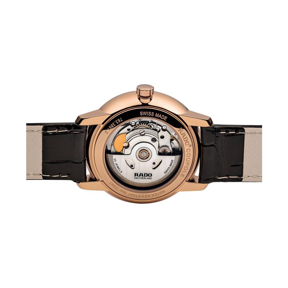 商品Rado|Men's Swiss Automatic Coupole Classic Dark Brown Leather Strap Watch 38mm R22861115,价格¥9284,第5张图片详细描述