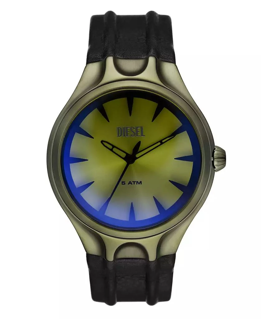 商品Diesel|Men's Streamline Quartz Three-Hand Black Leather 44mm,价格¥1712,第1张图片